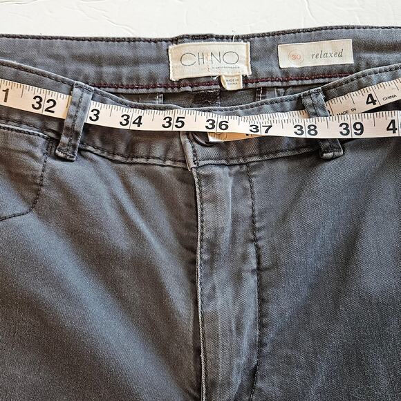 Chino by Anthropologie Gray Relaxed Embroidered Tuxedo Stripe Pants Women's 30 - Picture 8 of 13